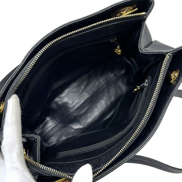 Chanel Chain Shoulder Black Gold Soft Caviar Stitch Ball Leather - Picture 5 of 7